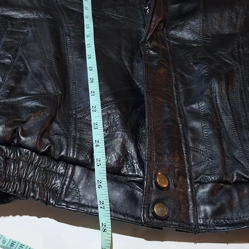 Leather U.S.A. Vintage Men's Leather Jacket Size XL Bikercore Motorcycle Edgy